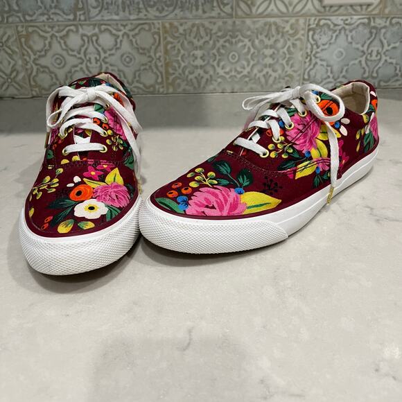 Keds x Rifle Paper Women's Anchor Blossoms Red Floral Sneakers - Picture 1 of 9